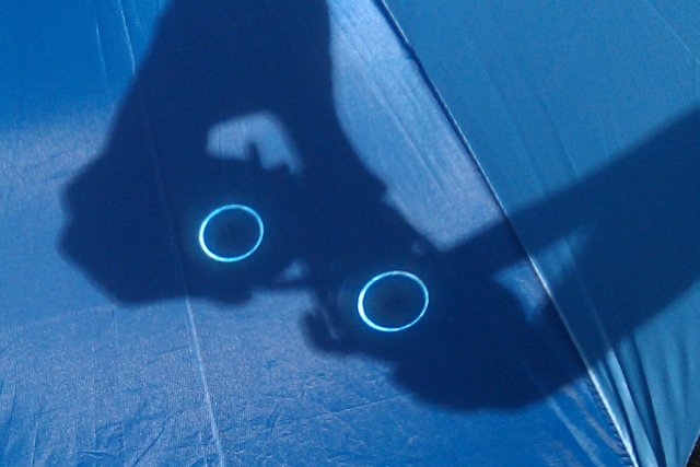 Projectie van het ringetje zon bij annulariteit